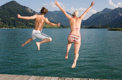Cooling off in the bathing lake